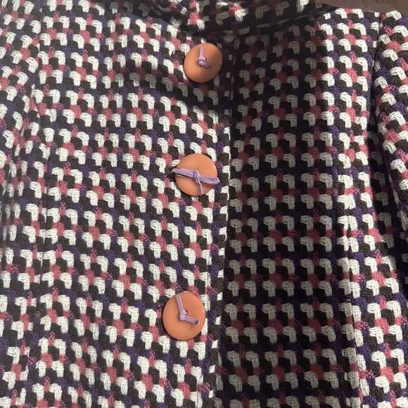 Casade Kelvin Pea Jacket Purple Pink and White Wool Bend Size XS (1) (Juniors) - Picture 2 of 16